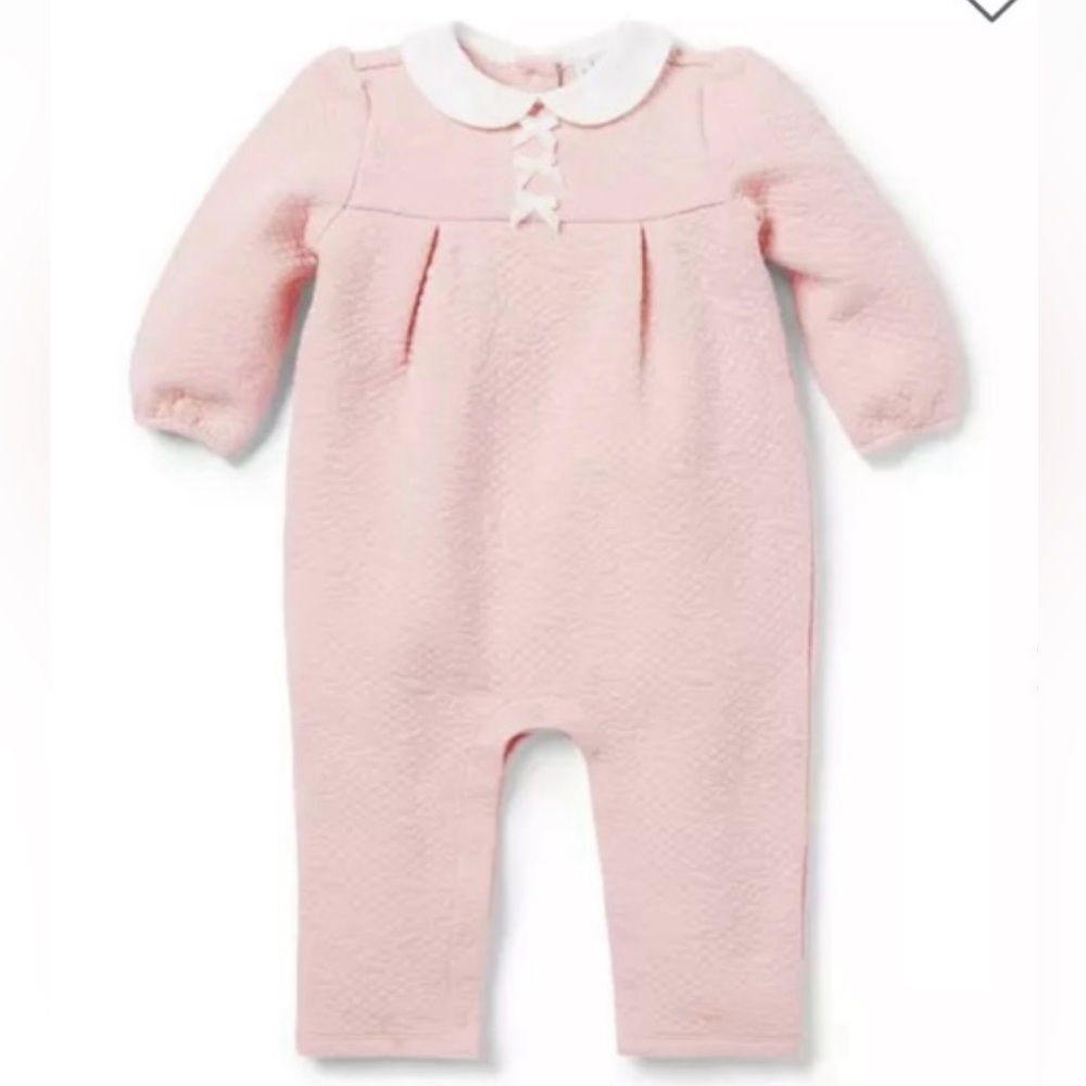 Janie and Jack Baby Girl Jacquard Quilted Romper